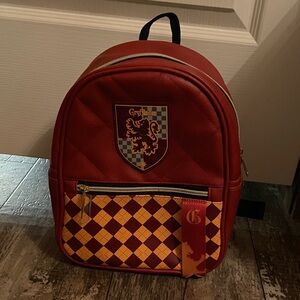 Red and Yellow Gryffindor Fan Leather Mini Backpack NWOT